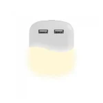 LED éjszakai lámpa 0.4W (10lm), 2xUSB, négyzet alakú Ajánlat