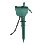 Outlet Kerti oszlop, 2 aljzat mechanikus időzítővel (3G 1.5mmx3m), IP44, max. 3500W, zöld