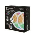 RGB LED szalag szett 4,8W/m, 2x5m + tápegység + vezérlés, IP20 Prémium