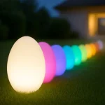 Szuper akció RGB + WW LED napelemes tojás, IP44, újratölthető, 6-8 órás akkumulátor élettartamú