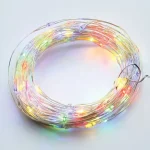 Kiárusítás LED dekorációs lánc 30m, 300LED, RGB, 8 funkció, adapterrel, ezüst réz [X01300312]