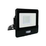 LED reflektor PIR érzékelővel 20W, 1510lm, Samsung chip, 1m kábel, 100°, IP65, fekete Outlet