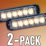 Szuper akció LED figyelmeztető lámpa 6xLED, 18W, 4 üzemmód, 12/24V/2-PACK! [L1893]