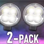 LED-es munkalámpa kerek 14W, 700LM, 4xLED, 12/24V, IP67, 6500K/2-PACK! [L0094F-1] Olcsó