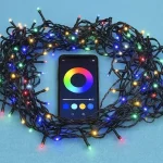 Legkelendőbb Solight LED WIFI okos kültéri karácsonyi lánc, 400 LED, 20m, 5m ellátás, meleg fehér + tarka [1V13-WIFI]
