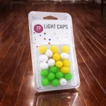 Azonnal elérhető LIGHT CAPS® keverék sárga+fehér+zöld, 20 db egy csomagban