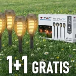 Solar LED süllyesztett lámpa lángja 1W, 2200K, IP44, 4 db-os csomag, 1+1 gratis! Legjobb ár