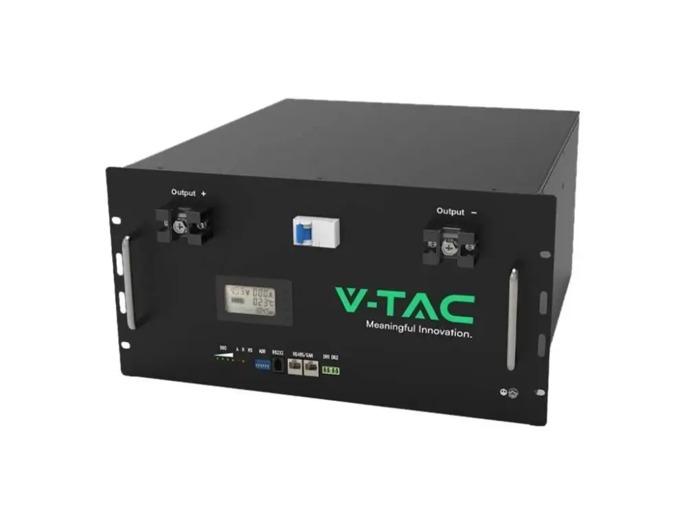 Gyors kiszállítás V-TAC 9,6 kWh lítium akkumulátor szolár inverterhez, tartóba szerelve