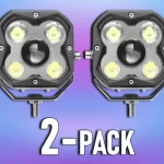 LED munkalámpa 4XLED + 1xLED domború lencsével, 39W, 2700lm, 12/24V, IP67/2-PACK! [L0183] Legkelendőbb