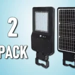 LED napelemes utcai lámpa 40W, 4800lm (120lm/W), IP65/2-PACK! Különleges ajánlat