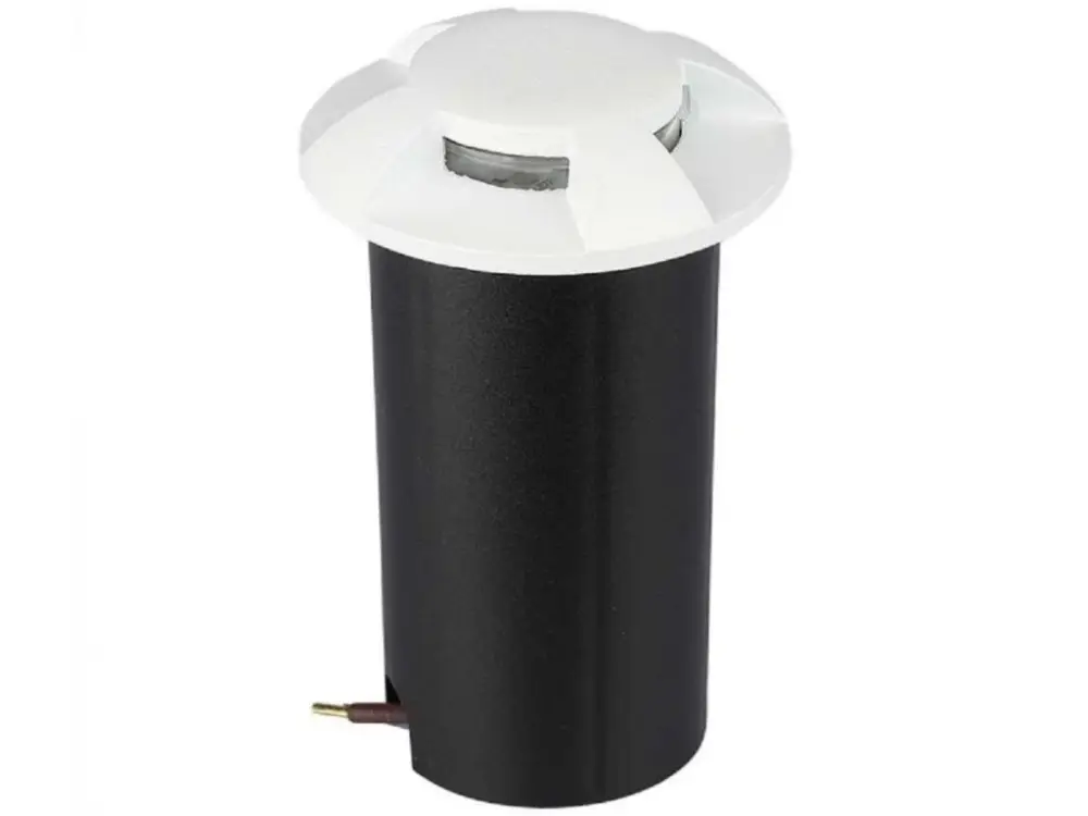 Biztonságos fizetés Földbe épített LED lámpa 1W, 50lm, 180°, négy világítási irány, 12V, IP67, fehér, 3000K