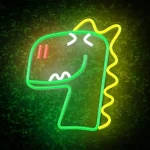 Alacsony ár Forever Light Neon LED dekoráció szabályozható DINO zöld, USB [RTV100442]