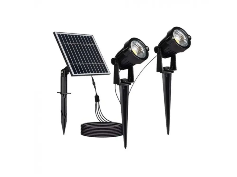 Szuper ajánlat LED NAPELEMES DUGASZOLHATÓ LÁMPATEST 2X1.2W, 2X90LM, IP65, FEKETE, 3000K