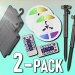 Szett LED szalag 5m + napelem + távirányító, IP67, RGB/2-PACK! Különleges ajánlat