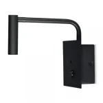 LED SZÁLLODAI FALI LÁMPA KAPCSOLÓVAL ÉS USB-VEL, 3W, 150LM, FEKETE, 3000K Vedd meg online