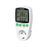 ORNO Schuko F típusú Kéttarifás fogyasztásmérő LCD kijelzővel, 2 tarifával, beépített akkumulátorral [EM-1(GS)] Prémium