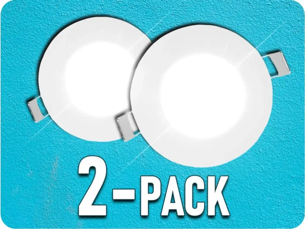 Korlátozott ajánlat LED beépített panel tápegységgel, 3W, 130lm, kerek/2-PACK!