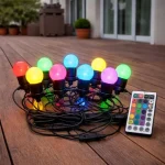LED LÁNCLÁMPA RGB 7.5W, 15xLED, 13m, IP44 Szuper akció