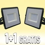LED reflektor 50W, 4300lm, fekete, 1+1 gratis! Vásárlói kedvenc