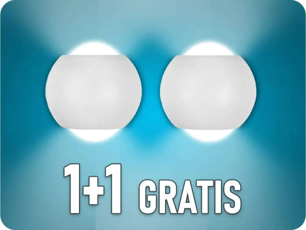 LED FALI LÁMPA 2W, 200LM, DUPLAS FÉNYSUGÁRZÁS, FEHÉR, 1+1 gratis! Prémium