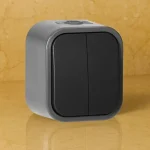 2 gombos, felületre szerelhető kapcsoló 10A 250V IP54 szürke/fekete [OR-OE-7801/GB] Olcsóbb