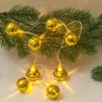 LED karácsonyi haranglánc, 10x LED, arany, 1,5 m, 2xAA [1V272] Azonnal elérhető