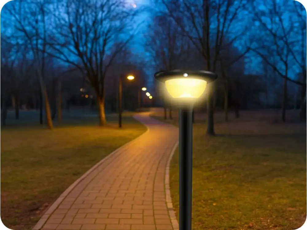 Legjobb ár LED napelemes kerti lámpa oszlopra PIR érzékelővel, 15 W, 2200 lm, CCT