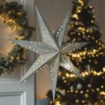 Legjobb ár LED karácsonyi csillag ezüst, függő, 60cm, 2xAA [1V294]