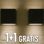 Kedvezmény LED FALI LÁMPA 11W, 1360LM, SZÖRGY, IP65, FEKETE, 1+1 gratis!