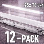 Prémium 12 db tartó LED csőhöz 2x150cm [SLI028016_SLIM] + 25 db LED fénycső T8 gratis!