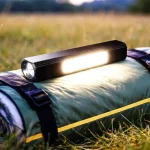 Taktikai LED zseblámpa 6W+3W, 200lm+150lm, USB töltés, 5 üzemmód [LA0210] Azonnali szállítás