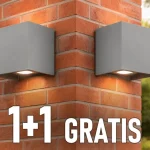 Akciós ár LED fali lámpa 11W, 1360lm, négyzet alakú, szürke, 1+1 gratis!