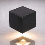 LED napelemes fali lámpa PIR érzékelővel 9W, 800lm, CCT, IP65, fekete Gyors szállítás