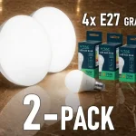 Ne maradj le 2 x E27 mennyezeti lámpa mikrohullámú érzékelővel + 2 x LED izzó - kedvezményes csomagolás!