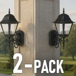 Fali lámpa 1xE27, fekete, IP44/2-PACK! Csak ma