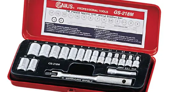 crowafej készlet, 6 és 8-szögű, metrikus, 1/4", 18 darabos Gyors szállítás