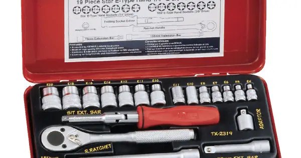 crowafej készlet, E-torx, 1/4 és 3/8", 19 darabos Azonnali szállítás