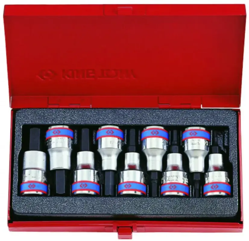 Akciós ár Rátűzőkulcs - crowa+bit készlet 1/2" imbusz 3-14 mm 9 db-os King T. - King Tony
