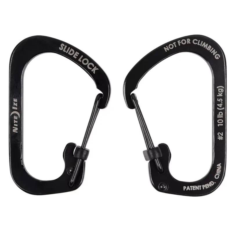 Slidelock® karabiner acél #2 - Fekete Biztonságos fizetés