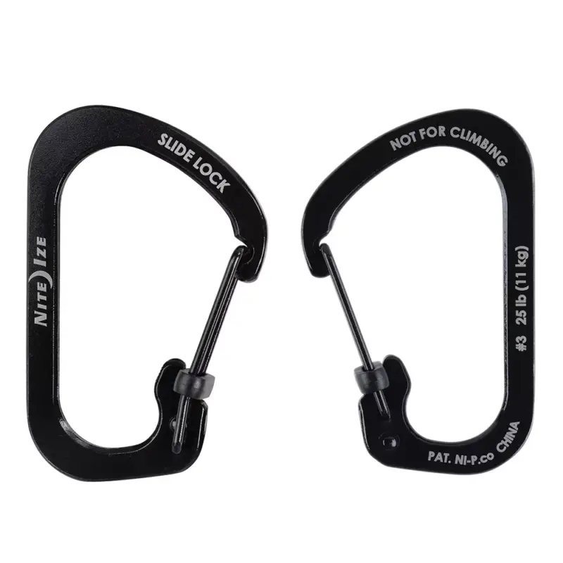 Árengedmény Slidelock® karabiner acél #3 - Fekete