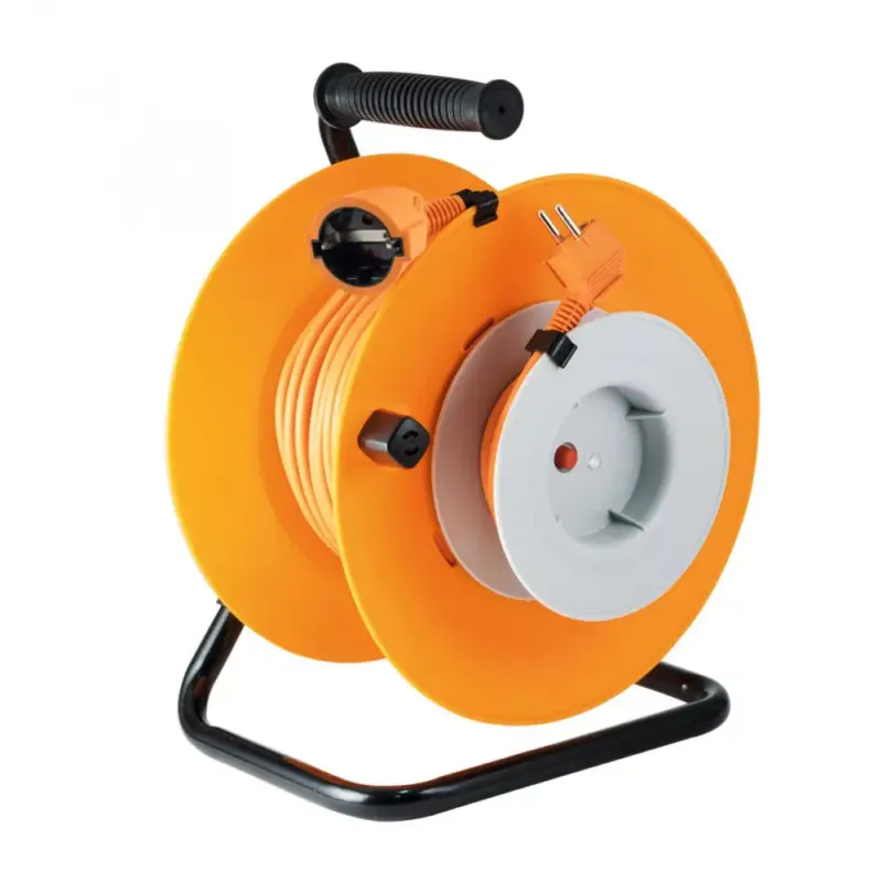 Szuper akció Home HJR 24-30 kábeldob, 27 + 3 m, IP20 kivitel, H05VV-F 3G1,0 mm2 kábel, védőkapcsoló, max. 2300 W, fém talp