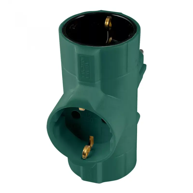 Home TPF-26/GR hálózati elosztó, T-alakú, 3 földelt aljzat gyermekvédelemmel, max. 3680W, zöld Vedd meg online