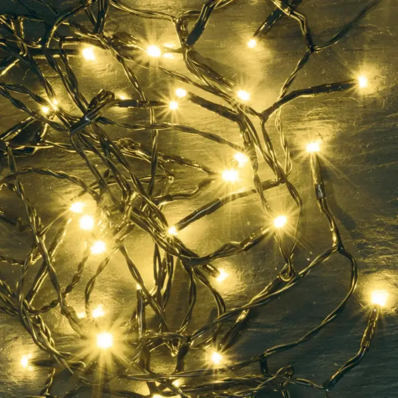 Szuper ajánlat Home KII 200/WW LED-es fényfüzér, 16 m / 200 db melegfehér LED, állófényű, zöld vezeték, hálózati adapter, beltéri kivitel
