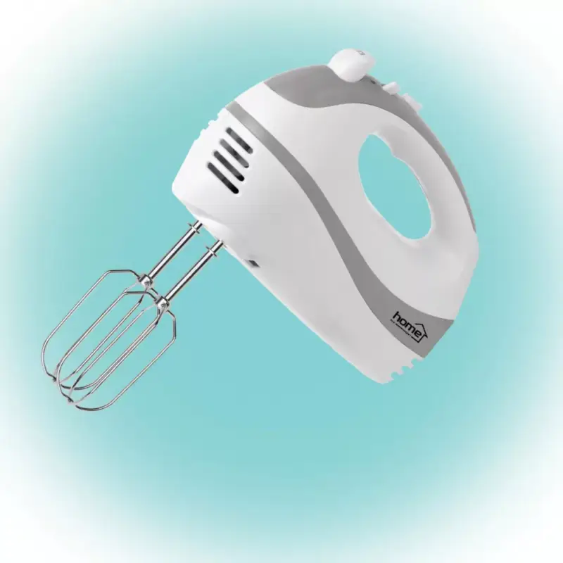 Végkiárusítás Home HG KM 18 kézi mixer, teljesítmény 250 W, 5 sebességfokozat, TURBO fokozat, habverő és dagasztó karok, fehér