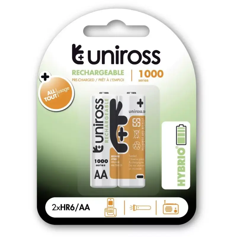 Szuper ajánlat Uniross AA/ceruza 1,2V 1000mAh Ni-MH HYBRIO akkumulátor 2db/csomag