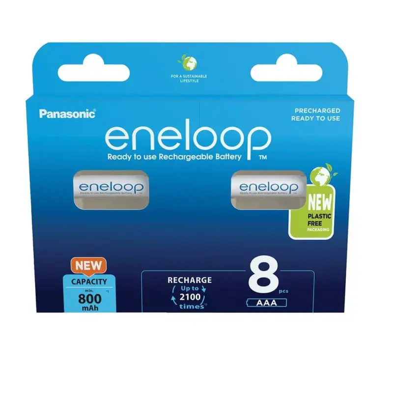 Azonnali szállítás eneloop BK-4MCDE/8BE AAA/mikro 800mAh Ni-MH akkumulátor 8db/csomag