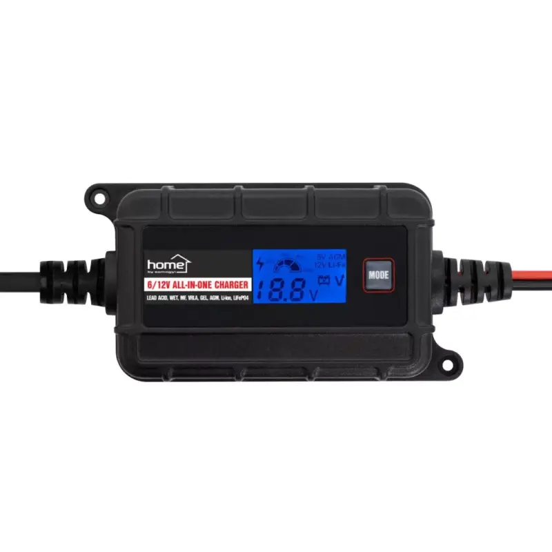 Home SMC20 SMART akkumulátortöltő, 6-12V/2A, LCD kijelző, teljesen automatikus, minden elterjedt akkutípushoz, digitális kijelző, karbantartó töltés, kétféle csatlakozókábel Vedd meg online