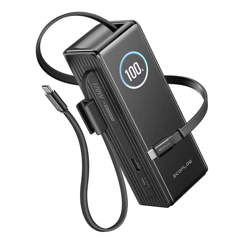 Akciós ár EcoFlow RAPID Powerbank 25000mAh, 170W (beépített 100W-os kábelek).